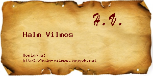 Halm Vilmos névjegykártya